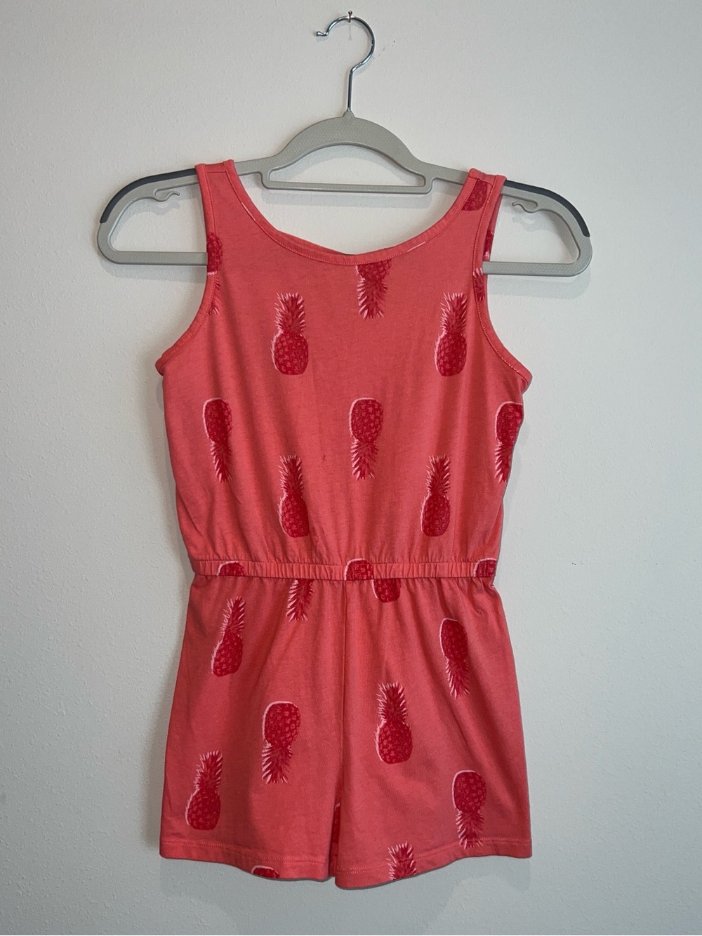 Old Navy Girls Casual Coral Pineapple Sleeveless Romper Size 10/12